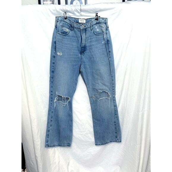 FRAME Le High N Tight Crop Mini Bootcut Jeans Sz 30 Ankle Capri Light Wash - Picture 4 of 8